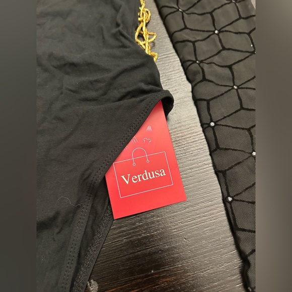 Verdusa Women's See Through Mesh Long Sleeve Mock Neck Skinny Leotard Bodysuit - Picture 10 of 10